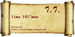 Tima Tímea névjegykártya