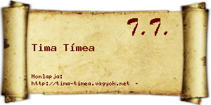 Tima Tímea névjegykártya